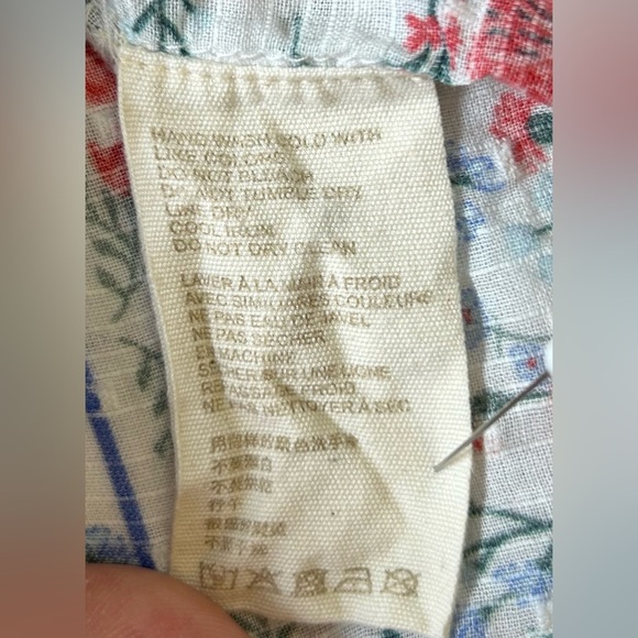 Anthropologie Let Me Be Boho Hippie Festival Linen Button Up Festive Blouse. - Picture 6 of 6